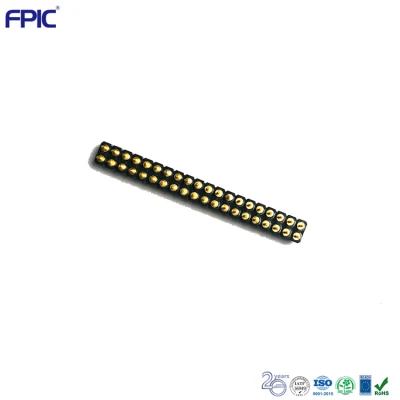 Fpic 1 x 40p, einreihig, 40-polig, 2,0 mm, rund, Buchsenleiste, vergoldet, bearbeitet, SIP-1 x 40-poliger IC-Sockel, 3,0 Ampere